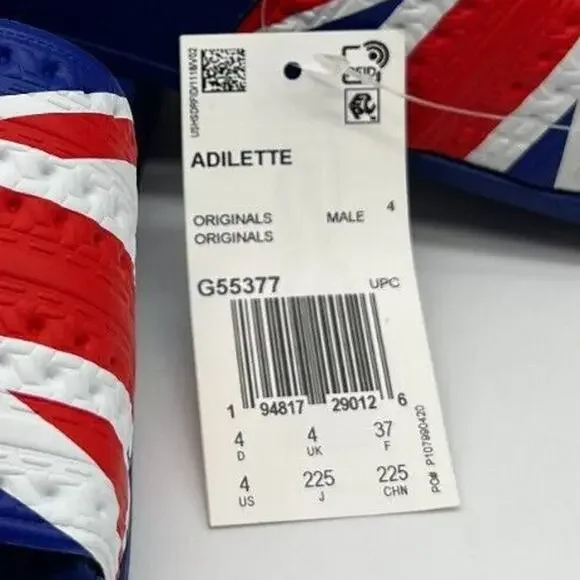 Adidas Originals Adilette Great Britain Slides G55377 Men’s Size 4 NWT - Picture 3 of 12